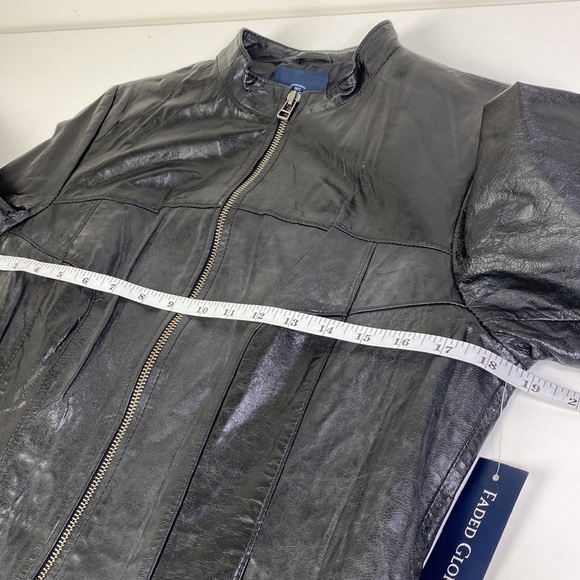 New Faded Glory Black Leather Zipper Jacket Womens Size Small - Picture 12 of 14